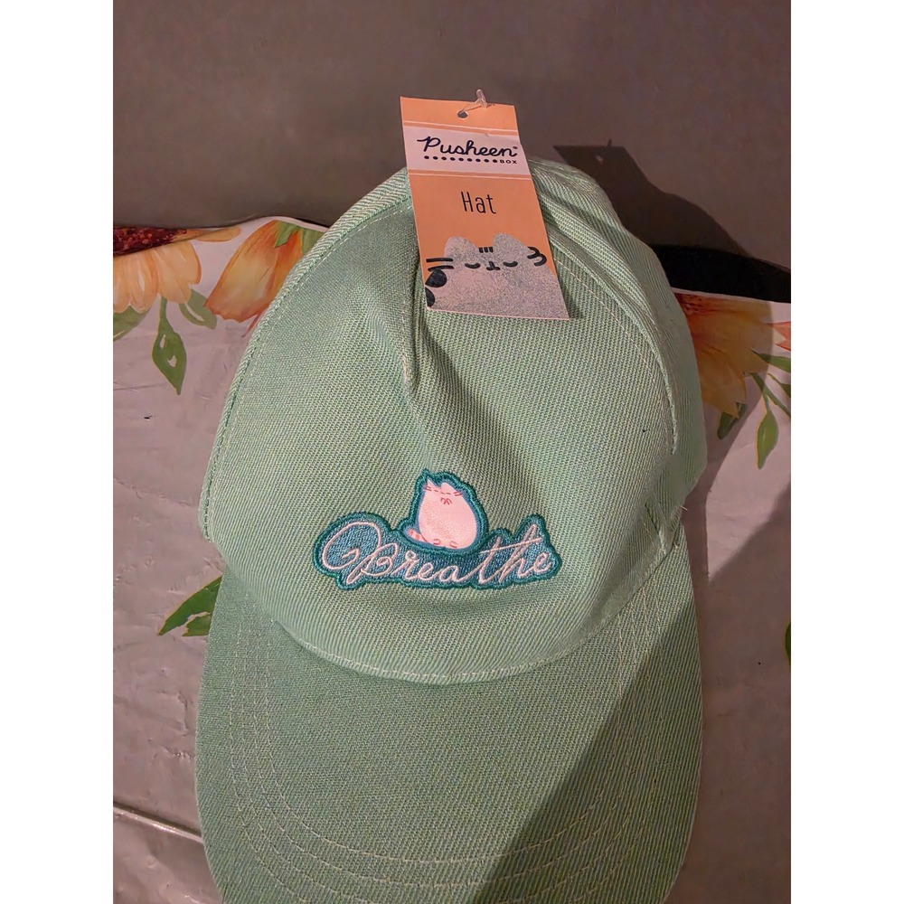 Pusheen Box Exclusive Breathe Mint Green Baseball Cap Hat New With Tags